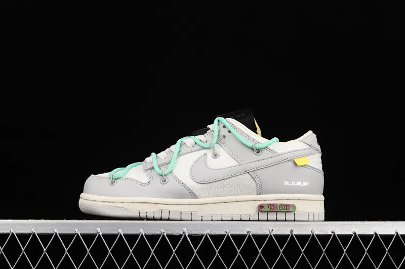 All Categories Nk SB Dunk Series Nk SB Dunk Low Low-top Sneakers Pure Original Version OF x Nk Dunk Low “04 of 50” OW White Gray Casual Sports Skateboard Shoes DM1602-114